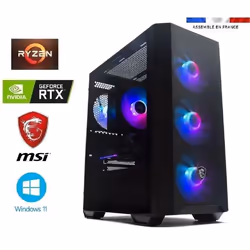 PC Gamer MSI Ryzen 7 5700X - RTX 5060Ti 16Go Ventus 2X - 32Go Ram - SSD 1To + HDD 2To - Windows 11