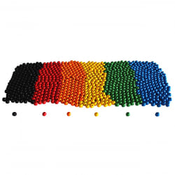 SODERTEX L324000 perle Perle ronde Bois Noir, Bleu, Vert, Orange, Rouge, Jaune 1000 pièce(s)