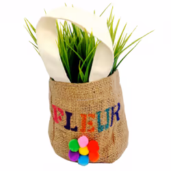 SODERTEX L420000 pot à fleurs Intérieur & extérieur Jardinière Autonome Jute, Polyvinyl chloride (PVC) Naturel