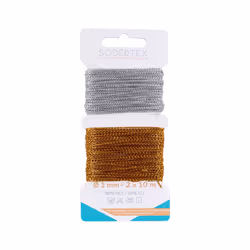 SODERTEX L799070, Or, Argent, Polyester, 10 m, 30 °C, 1 mm, 2 pièce(s)