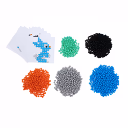 SODERTEX L980001, Perle à repasser, 1500 pièce(s), Noir, Bleu, Vert, Gris, Orange, 7 an(s), 3 mm, 3 mm