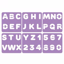 SODERTEX L730007, Pochoir lettres/nombres, Enfants, Violet, Plastique, 140 mm, 140 mm