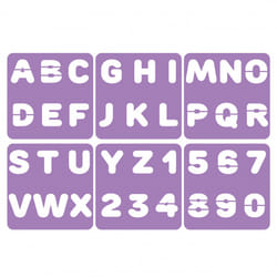 SODERTEX L730007 papeterie Violet Plastique Pochoir lettres/nombres