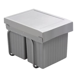 Poubelle coulissante 32l 2 seaux - Amortisseur : Sans - Contenance : 32 L - Décor : Anthracite - Hauteur : 339 mm - Largeur : 343 mm - Matériau :