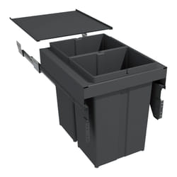 Gollinucci - Poubelle coulissante suspendue 58l 2 seaux - Amortisseur : Avec - Contenance : 58 l - Décor : Anthracite - Hauteur : 485 mm - Largeur :