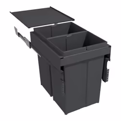 Collecteur grande capacité avec seaux suspendus, côtés en métal et coulisses incluses. Adaptable sur caisson épaisseur 16 mm ...