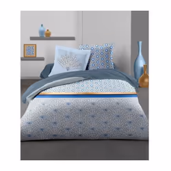 Parure de couette Louxor - 100% coton tissage tres serré 57 fils comprenant : 1 housse de couette 220 x 240 cm + 2 taies d'or ...