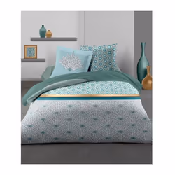 Parure de couette Louxor - 100% coton tissage tres serré 57 fils comprenant : 1 housse de couette 260 x 240 cm + 2 taies d'or ...