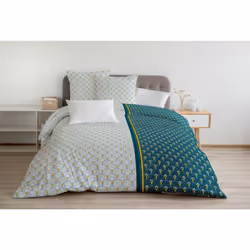 LE RAINBOW COMPREND : 1 HOUSSE DE COUETTE & 2 TAIES D'OREILLER - 100% Coton / 57 Fils - Tissage serré - Une agréable sensatio ...