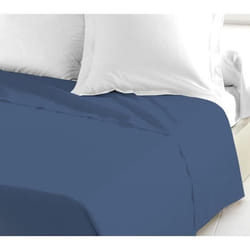 Lovely Home Drap Plat - 180 X 290 Cm - 100% Coton - Bleu