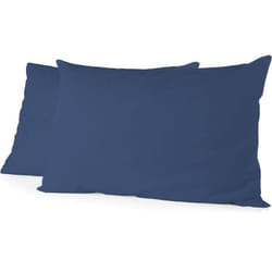 Les Tendances - Lovely Home Lot De 2 Taies D'Oreiller Rectangulaires - 50 X 70 Cm - 100% Coton - Bleu