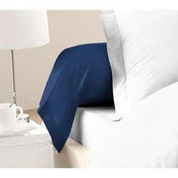 Lovely Home Lot De 2 Taies De Traversin - 85 X 185 Cm - 100% Coton - Bleu