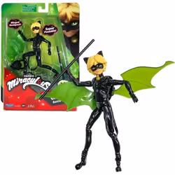 BANDAI Miraculous Ladybug - Mini-poupee 12 cm : Chat Noir et son equipement