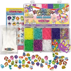 Bandai - Rainbow Loom Mini Combo Set Loomi Pals – Coffret Fabrication de Bracelets - Loisir Créatif - Contient 2100 élastique ...
