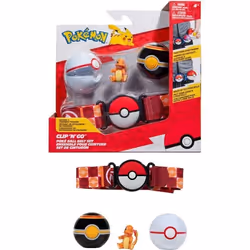 Ceinture - BANDAI - Pokémon Clip ‘N’ Go - 1 ceinture 2 Poké Balls et 1 figurine Salamèche 5 cm