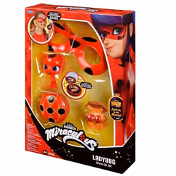 Déguisement Ladybug - Masque Yoyo Miroir Boucles doreilles Kwami Tikki - BANDAI - Miraculous Ladybug - Set de transformation
