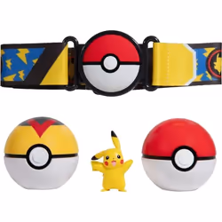 Ceinture Clip N Go Pikachu Pokémon Day - BANDAI - Pokémon - 1 ceinture 2 Poké Balls et 1 figurine Pikachu 5 cm