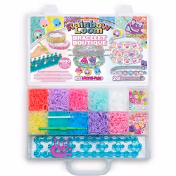 Coffret fabrication automatique de bracelets élastiques - BANDAI - Rainbow Loom Boutique - Contient 4000 Élastiques Beadmojis ...
