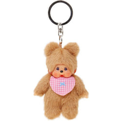 Porte-clés Peluche Bearchhichi - BANDAI - Monchhichi- Modèle ourson avec bavoir