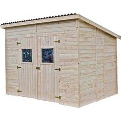HABRITA Abri de jardin en panneau et bois massif - Toit mono pente - Sans plancher -16 mm - 660 m2