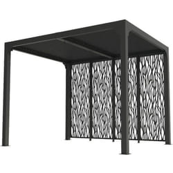 HABRITA Pergola bioclimatique en Aluminium - Balcon et terrasse - Gris anthracite et gris