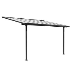 Toit terrasse ALUMINIUM HABRITA avec rideau dombrage extensible - 921 m² - gris anthracite