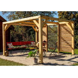 Habrita Pergola bioclimatique Bois naturel 10,57m²