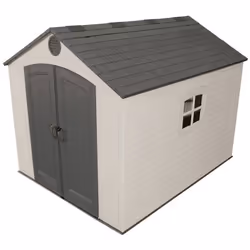 Lifetime - habrita Abri résine pehd 7,44m2 - imitation bardage grand volume + plancher - toit 2 pentes