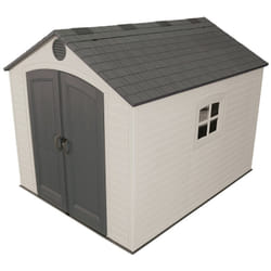 Lifetime - habrita Abri résine pehd 7,44m2 - imitation bardage grand volume + plancher - toit 2 pentes