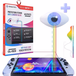 Protection écran Nintendo Switch OLED - Oniverse - Verre trempé 9H Anti-lumière Bleue - Film de protection Résistant Anti-ray ...