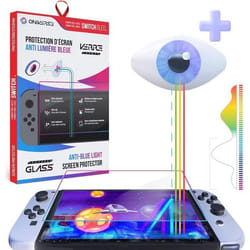 Protection écran Nintendo Switch OLED - Oniverse - Verre trempé 9H Anti-lumière Bleue - Film de protection Résistant Anti-rayures