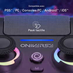 Oniverse Corion Noir Bluetooth Manette de jeu Analogique/Numérique PlayStation 5, PC, iOS, Android - Vue supplémentaire 4