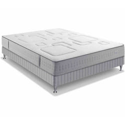 Ensemble Simmons Optimal - 580 ressorts ensachés 140x190 Gris - Ferme - Mousse à mémoire de forme