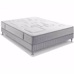 Ensemble de matelas et sommier - SIMMONS - Optimal - 580 ressorts ensachés - Ferme - Gris