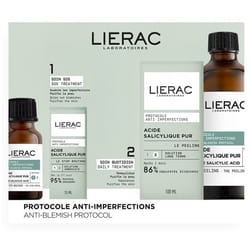 Lierac Protocole Peeling Anti-Imperfections Acide Salicylique Pur 100 ml + Acide Salicylique Pur Le Stop Boutons 15 ml