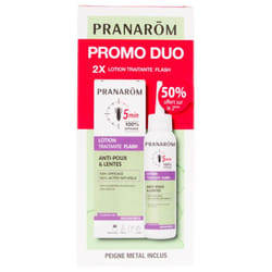 Pranarôm Aromapoux Lotion Traitante Flash Anti-Poux & Lentes Lot de 2 x 100 ml
