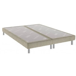 Sommier tapissier à lattes - DUNLOPILLO - Somnilat grege Duo 1620 - 2 x 80 x 200 cm - Caisse en pin massif