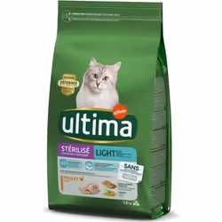 Croquettes pour chat stérilisé - Ultima - 1.5Kg - Lot de 3 - Riche en protéines - Faible en matières grasses