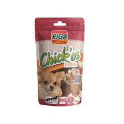 Friandise pour Chien - RIGA - ChickOs Bone 80G - Lot de 3 - Pour Chiens Adultes - Conservation Fraîche