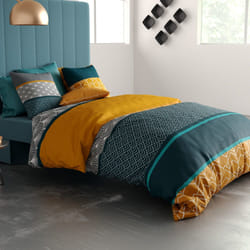 Parure de lit housse de couette avec taie d'oreiller 100% Coton 57 fils Lupin - PD12789-240