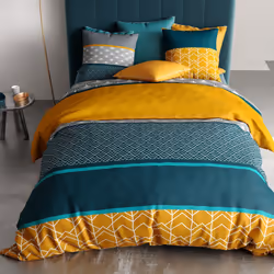 Parure de lit housse de couette avec taie d'oreiller 100% Coton 57 fils Lupin - PD12789-240
