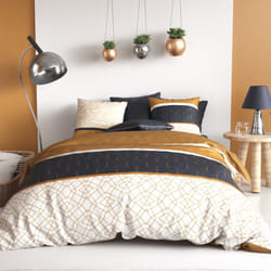 Parure de lit housse de couette avec taie d'oreiller 100% Coton 57 fils Felora - PD12794-240