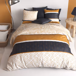 Parure de lit housse de couette avec taie d'oreiller 100% Coton 57 fils Felora - PD12794-240