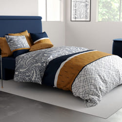 Parure de lit housse de couette avec taie d'oreiller 100% Coton 57 fils Dakota - PD12813-240