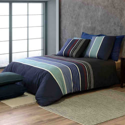Parure de lit - Housse de couette réversible Percale de Coton 71 fils + taie Azul - PD15201-240