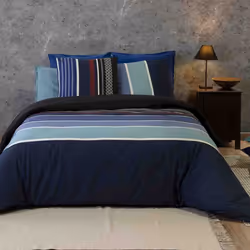 Parure de lit - Housse de couette réversible Percale de Coton 71 fils + taie Azul - PD15201-240