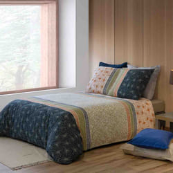Parure de lit - Housse de couette réversible Percale de Coton 71 fils + taie Bella - PD15205-240