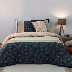 Parure de lit - Housse de couette réversible Percale de Coton 71 fils + taie Bella - PD15205-240