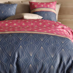 Housse de couette 220x240 cm + 2 taies d'oreiller 63x63 cm Coton Lily