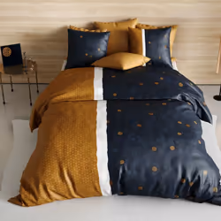 Housse de couette 220x240 cm + 2 taies d'oreiller 63x63 cm Coton Bel Or